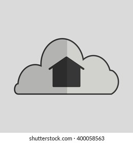 Social media with cloud design, vector illustration