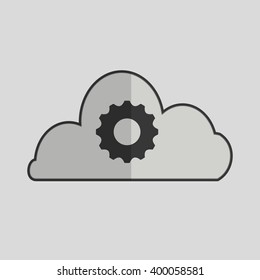 Social media with cloud design, vector illustration