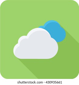 Social Media Cloud Long Shadow Icon