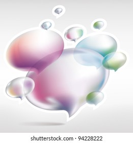 social media cloud of many colored speech bubbles