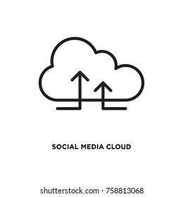 Social media cloud vector icon, cloud upload symbol. Modern, simple flat vector illustration for web site or mobile app