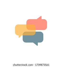 Social media color chat bubbles, icons with colorful dialog speech bubbles. Stock vector illustration isolated on white background.