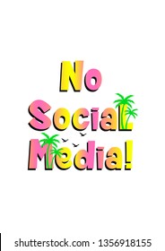 social media colorful slogan tropical