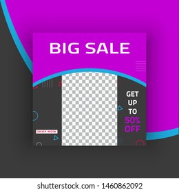 Social media colorful vector post template
