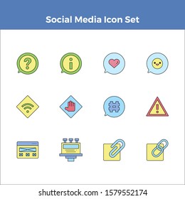 Social Media Coloring Icon Set