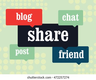 Social Media Comment Bubbles, Blog, Share, Post