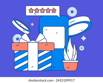 Social media comments flat people vector concept illustration
