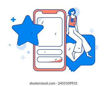 Social media comments flat people vector concept illustration
