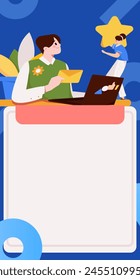 Social media comments flat people vector concept illustration
