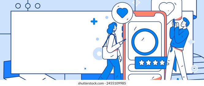 Social media comments flat people vector concept illustration
