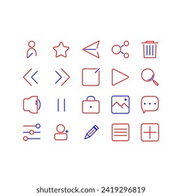 Social media, communication, commercial, icon set vector design.