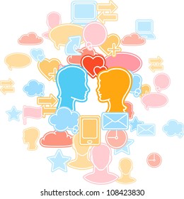 Social media, communication in the global computer networks