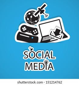 social media, communication in the global computer networks ,Illustration eps 10