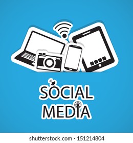 social media, communication in the global computer networks ,Illustration eps 10