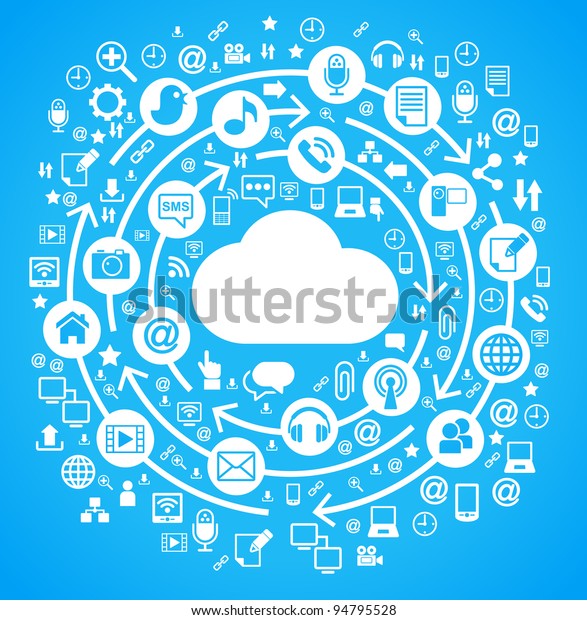 Social Media Communication Global Computer Networks Stock Vector (Royalty Free) 94795528