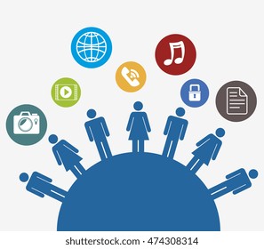 social media communication icon vector illustration graphic