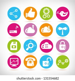 social media, communication and internet icon set, apps icons