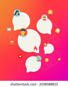 Concepto de vector de comunicación de medios sociales