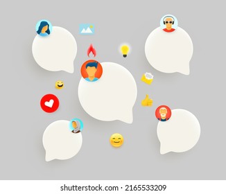 Social media communication vector concept