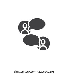Icono vector de comunicación de medios sociales. signo plano relleno para concepto móvil y diseño web. Icono de glifo de mensaje de chat. Símbolo, ilustración del logotipo. Gráficos vectoriales