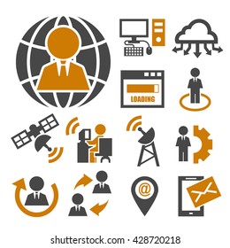 social media, social community icon set