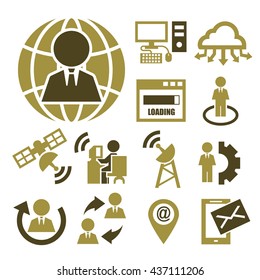 social media, social community icon set