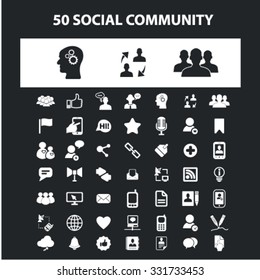Social media community icons & signs concept vector set for infographics, website