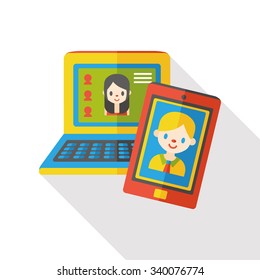 social media computer flat icon