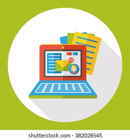 social media computer flat icon