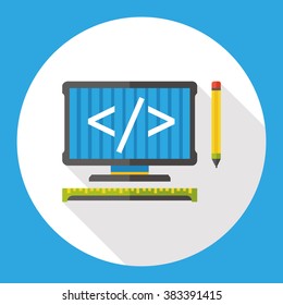 social media computer flat icon