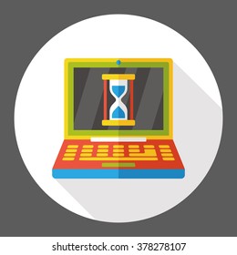 social media computer laptop flat icon