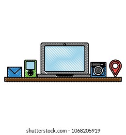 social media computer mp3 camera email gps navigation