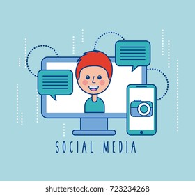 social media computer smartphone people chat speak