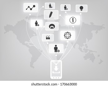 Social media of computer web design and background