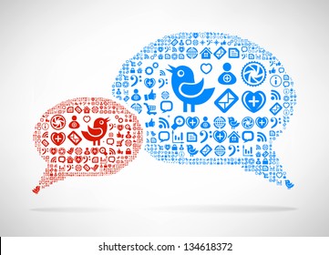 Social Media concept. Cloud icon in the form of speech bubble