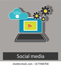Social media concept. Creative idea design. Flat vector illustration for template, brochure, web site or presentation.