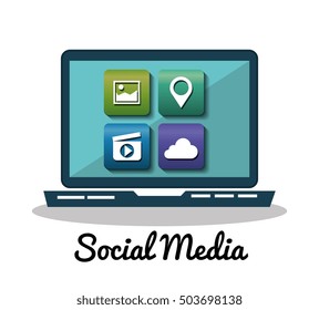 social media concept flat icons