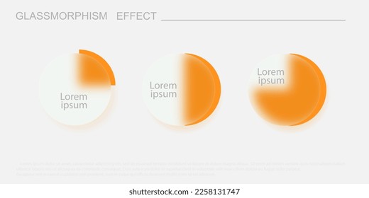 Social media concept. Glassmorphism style. Vector illustration. Realistic glass morphism effect with set of transparent glass plates..