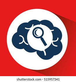 social media concept, head and brain media search vector illustration eps 10