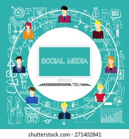 Social media concept. Social media help us to connect to anyone from anywhere for doing anything. World connection.