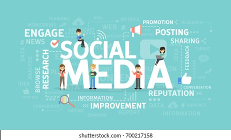 Social media concept illustration. Idea of networking and comunication.