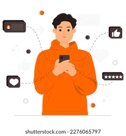 Social media concept illustration, online media illustration