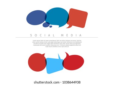 Social media concept illustration with place for your message