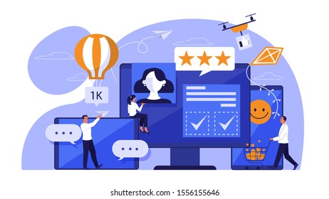 Social media concept. Internet communication and global connection. People share content online. Isolated isometric illustration