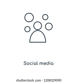 Social media concept line icon. Linear Social media concept outline symbol design. This simple element illustration can be used for web and mobile UI/UX.