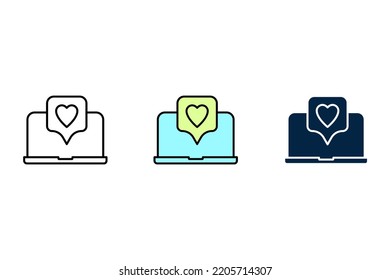 Social media concept line icon. Simple element illustration. Social media concept outline symbol design.