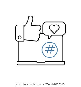 social media concept line icon. Simple element illustration. social media concept outline symbol design.