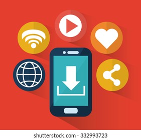 Social Media concept with online icons design, vector illustration 10 eps graphic.