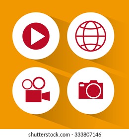 Social Media concept with online icons design, vector illustration 10 eps graphic.