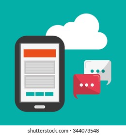 Social Media concept with technology design, vector illustration 10 eps graphic.